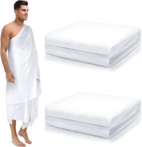 Ihram for Men 2 white unetched cotton cloth